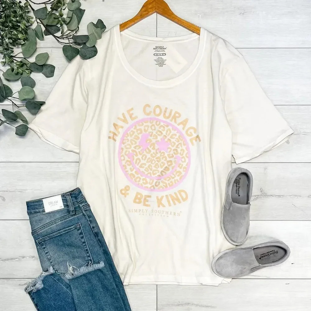 Simply Southern*‎ OS "Have courage and Be Kind" Tee - VANILLA ACID